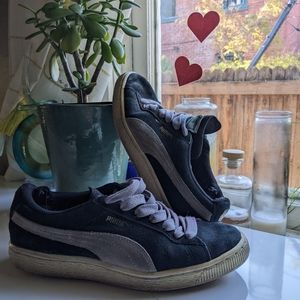 Worn heavily used gym shoes